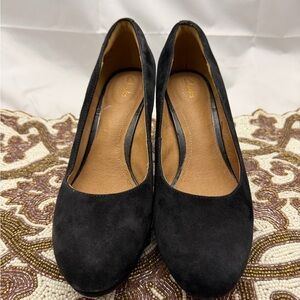 Clarks Black Suede Leather Upper Heels